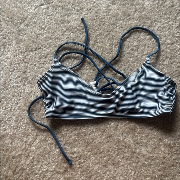 Striped Blue Bikini Top - Picture 1 of 4